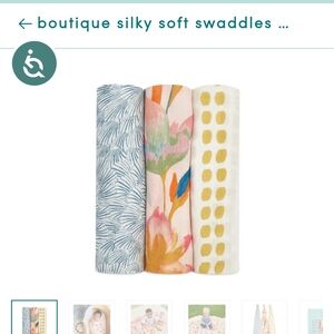 Aden & Anaïs soft bamboo swaddles set of 3 NIB
